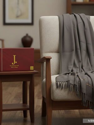 MEN WINTER WOOL SHAWL STEEL